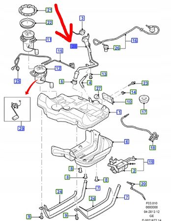 PRZEWÓD WLEWU PALIWA MONDEO Mk3 2000-07 Diesel_1447507_1S71-9034-CR