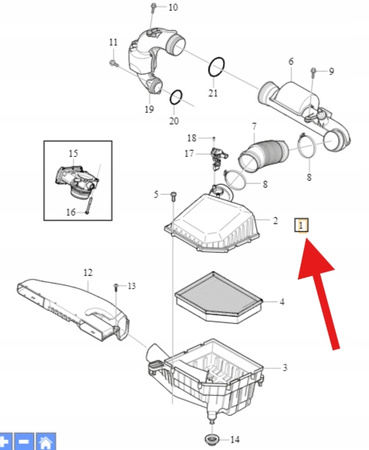 OBUDOWA FILTRA POWIETRZA 2.0 B4 D4 VOLVO XC40 EX40 2020- OE 32146439