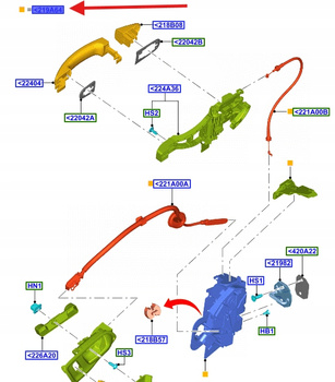 ZAMEK DRZWI LEWY PRZÓD TRANSIT CUSTOM Mk1 2012- 2381786 _ BK21-V219A65-BN