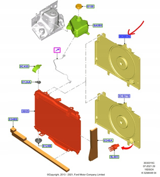 WENTYLATOR CHŁODNICY FORD TRANSIT COURIER 2014- 2225636 _ET76-8C607-FE
