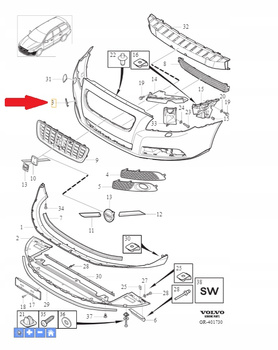 Zaślepka ucha holowniczego Volvo OE 39883092