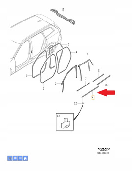 LISTWA DRZWI PRZÓD LEWA VOLVO V60 S60 2019- OE 32274393