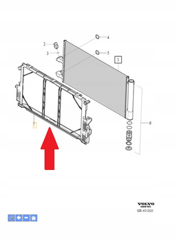 Rama skraplacza klimatyzacji Volvo OE 31657366