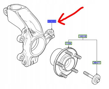 ZWROTNICA PRZÓD LEWA FORD FOCUS Mk2 C-MAX Mk1 2006-2011 _1420863_3M51-3K171-BH