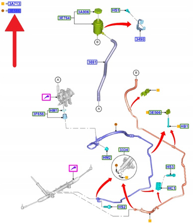 PRZEWÓD WSPOMAGANIA 2.2 TDCI FORD TRANSIT 2016- OE 2648704 _ BK31-3E586-AN