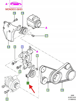 KOŁO PASOWE NAPINAJĄCE MONDEO 1996-2000 6935235 _ 93BB-19A216-BF