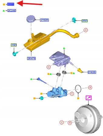 POMPA HAMULCOWA FORD OE C-MAX KUGA CONNECT 2015- 2372575 _ DV61-2140-YD