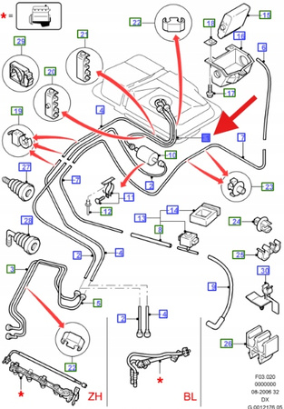 PRZEWÓD PALIWA 1.3 1.6 ZETEC FORD KA FIESTA 1996- 1106373 _ YS61-9A322-BB