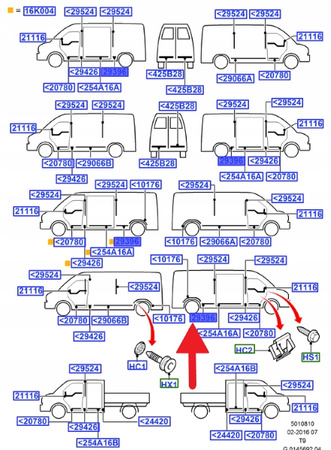 PRAWA LISTWA BOKU TYŁ FORD TRANSIT 2006- OE 1373412 _ YC15-V29396-BFM5AB