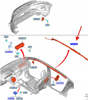 KURTYNA AIRBAG PRAWA STRONA FORD FOCUS MK4 2018- 2474204 _ JX7B-A042D94-BG