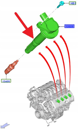 CEWKA ZAPŁONOWA 5.0 V8 FORD MUSTANG 2015- 2016 5052875 _ BR3E-12A375-AA