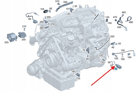 ZAWÓR SKRZYNI KORBOWEJ OLEJU OM651 MERCEDES OE A6511800315