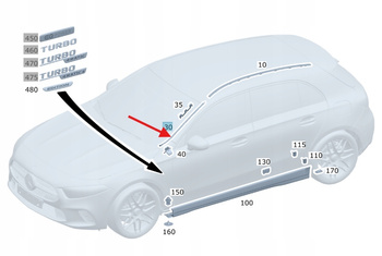 LISTWA SZYBY CZOŁOWEJ LEWA MERCEDES EQA W243 B klasa W247 OE A2476900301