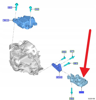 PODUSZKA SKRZYNI BIEGÓW 1.5L ECOBOOST KUGA 2020- 2515234 _ JX61-6P082-FA