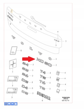 EMBLEMAT ZNACZEK NAPIS CZARNY VOLVO XC60 2018- OE 32285473