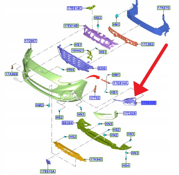KRATKA PRAWA HALOGENU PDC KUGA ESCAPE 2020- 2498503 _ LV4B-17K946-SE5UAW