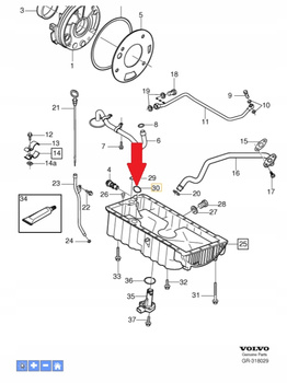 Uszczelniacz miski olejowej Volvo OE 8631513