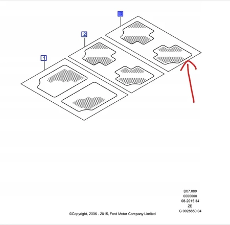 DYWANIKI WELUROWE TRZECI RZĄD FORD SMAX GALAXY 06-