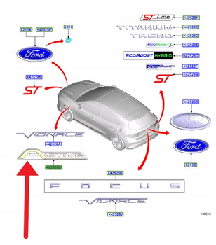 EMBLEMAT "ACTIVE" FORD TRANSIT 20- KUGA 2024- OE 2253814 _ J1BB-16B114-AB