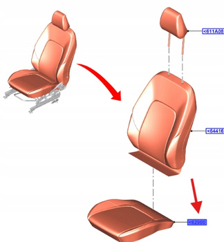 POSZYCIE SIEDZISKA PRZÓD PRAWE FIESTA 2017- 2353413 _ H1BB-A62900-AF1GLK