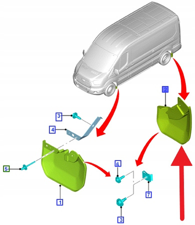 CHLAPACZ PRAWY TYŁ FORD TRANSIT 2014- 2019- OE 1893788 _ BK31-28370-AC5JA6