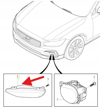 HALOGEN LED LEWY PRZÓD VOLVO S90 V90 2017- XC60 XC90 2018- OE 32337364