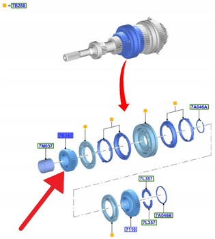 KOŁO ZĘBATE 3 BIEGU MANUAL B6 1.5 TDCI FORD KUGA 2246901 _ JX6R-7B340-AHA