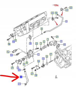 PRZEWÓD TERMOSTATU FORD SCORPIO GRANADA _ 6630355 _ 919F-8548-AA