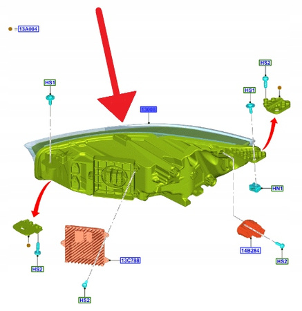 LAMPA LEWY PRZÓD ADAPT LED FORD FOCUS 2022- OE 2565453 _ NX7B-13101-AD