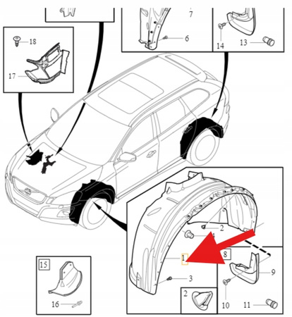 NADKOLE PRAWY PRZÓD VOLVO XC60 2014- OE 31407830