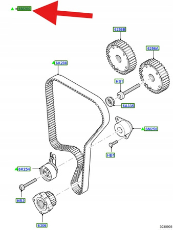 ZESTAW PASKA ROZRZĄDU 2.5 DURATEC MONDEO KUGA OE 1726568 _ BF6N-6M260-AA
