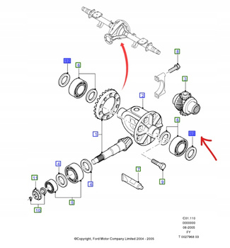 ZESTAW PODKŁADEK REGULACJI DYFERENCJAŁU TRANSIT MK5 4724159 _ 3C11-4C079-AA