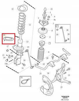 Podkładka sprężyny S60, S80, V70