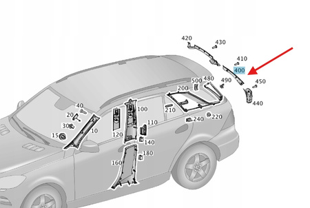 LISTWA NAKŁADKA TYLNA PRAWA SŁUPKA D MERCEDES ML GLE W166 OE A1666930300