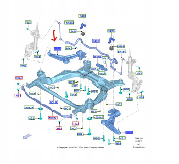 WAHACZ ZAWIESZENIE PRZEDNIE PRAWA STRONA EDGE MK2 2537041 _ F2GC-3A052-CXB
