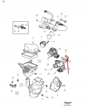 USZCZELKA PRZEPUSTNICY 2.0D VOLVO S80 C30 C70 08- S40 V50 2004- OE 30650790