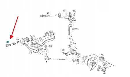 ŚRUBA WAHACZA PRZÓD MERCEDES C W202 CLK W208 SLK W170 OE A2023330571