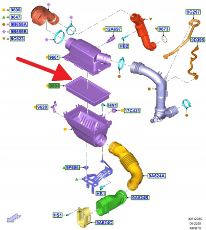 FILTR POWIETRZA 3.0 FORD EXPLORER 2020- OE 4767775 _ 7T43-9601-AA