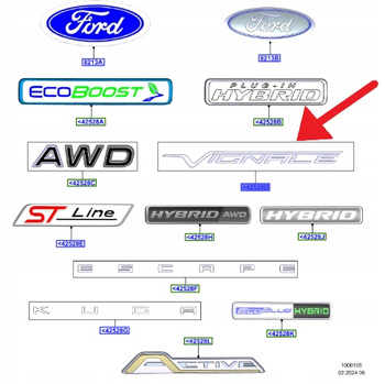 EMBLEMAT NAPIS "VIGNALE" TYŁ FORD KUGA 2020- 2454372 _ LV4B-16702-DA