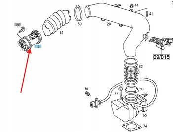 PRZEPŁYWOMIERZ MASOWY POWIETRZA BENZYNA M104 MERCEDES OE A0000940548