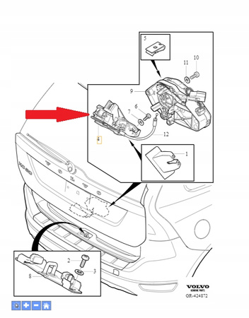 Volvo zamek klapy bagażnika XC60 OE 31440244