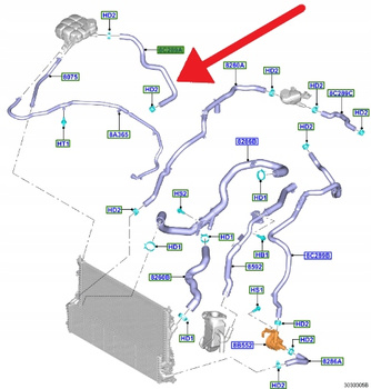 PRZEWÓD CHŁODZENIA WODY 1.5 TDCI FOCUS 2018- 2408106 _ JX61-8C289-VD