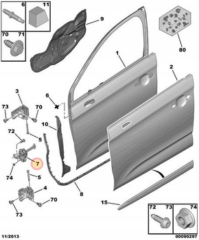 OGRANICZNIK DRZWI PRZEDNICH CITROEN C4 DS4 OE 9181R1