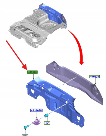 PAS TYLNY WZMOCNIENIE FORD FIESTA Mk7 2008- 2012- 1890123 _ PC1BB-A40320-AB