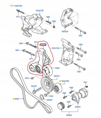 KOŁO PASOWE NAPINAJĄCE FORD FOCUS Mk1 1.8 TDCi_1473384_1S4Q-6A228-AF