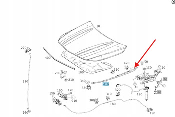 PRAWA OSŁONA USZCZELKA BŁOTNIKA MASKI MERCEDES CLA W117 OE A1178800297