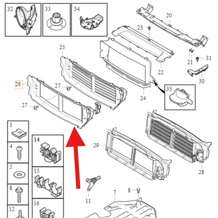 WLOT KIEROWNICA POWIETRZA OBUDOWA ŻALUZJI VOLVO S90 V90 2017- OE 31690202