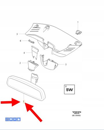 LUSTERKO WEWNĘTRZNE WSTECZ VOLVO XC90 XC60 S90 S60 V90 V60 OEM/OE 32219072