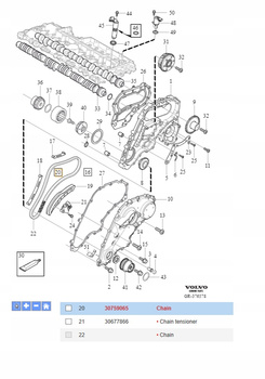 ŁAŃCUCH ROZRZĄDU 3.0 3.2B VOLVO S80 XC90 2007- V60 S60 OE 30759065