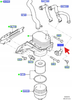 KRÓCIEC CHŁODNICY OLEJU 2.2 2.4 TDCi CUSTOM TRANSIT 1744424 _ 8C1Q-8K524-AA